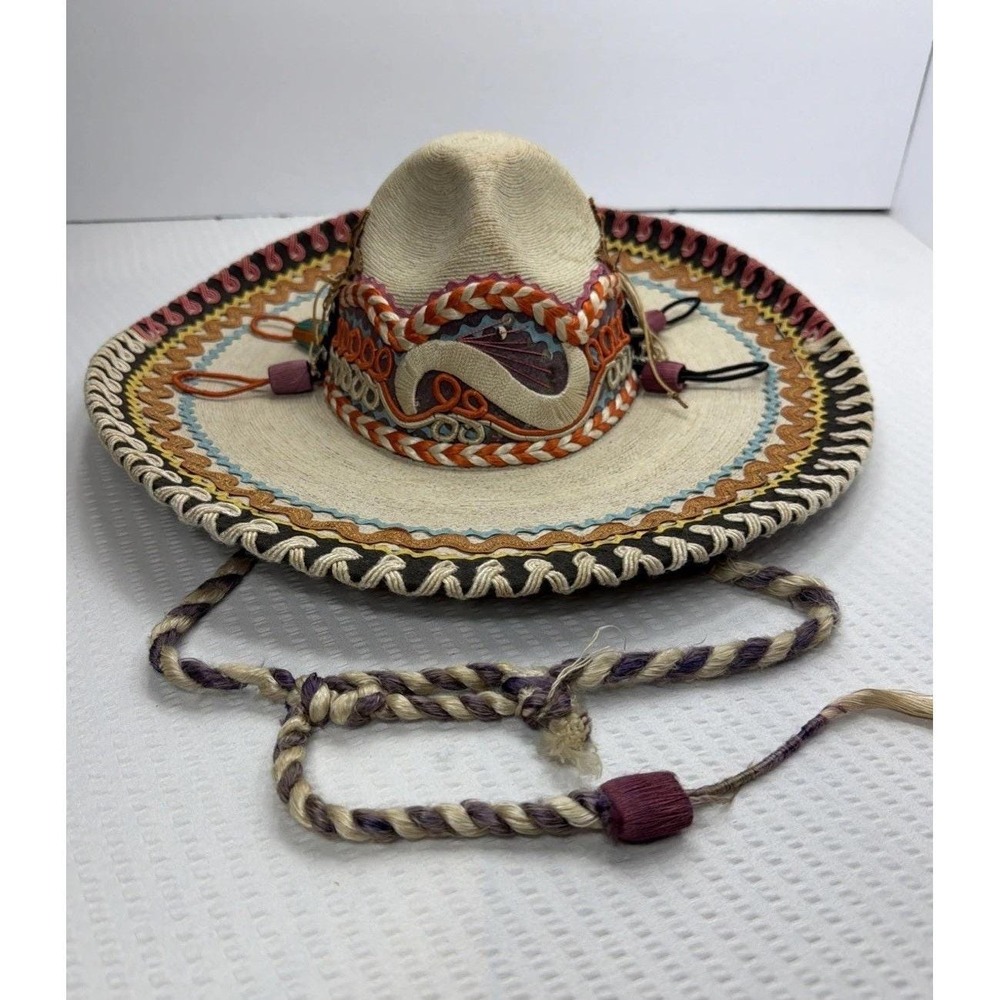 Vintage 1960s Casa Chavez Mexican Sombrero de Palma Rodolfo Chavez Sahuayo Decor - Picture 1 of 16